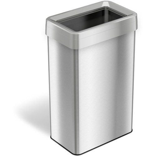 HLS Commercial Stainless Steel Bin Receptacle - Deodorizer - 21 gal Capacity - Rectangular - Fingerprint Proof - 33" Height x 10.3" Width x 16" Depth - Stainless Steel - Silver - 1 Each