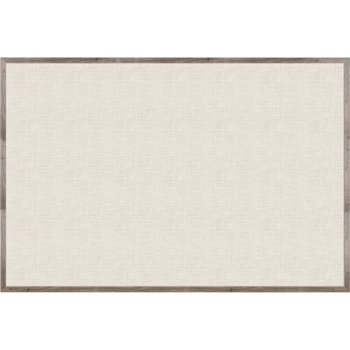 U Brands Linen Bulletin Board, 72" X 47" , Rustic Wood Frame - 72" Height x 47" Width - Tan Linen Surface - Self-healing, Durable, Mounting System, Tackable, Sturdy, Damage Resistant - 1