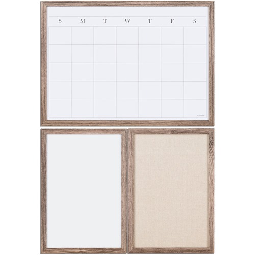U Brands Decor Organization Center Kit, Rustic Wood Frame - 16.5" Height x 2" Width x 22.5" Depth - Durable - White Surface - 1