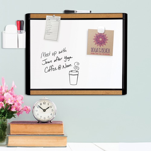 U Brands PINIT Magnetic Dry-Erase Board, 20" X 16" , Black Frame - 20" (1.7 ft) Width x 16" (1.3 ft) Height - White Painted Steel Surface - Black Plastic Frame - Rectangle - Horizontal/Vertical - Magnetic - 1