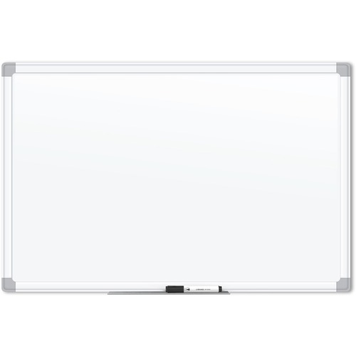 U Brands White Aluminum Framed Magnetic Porcelain Steel Board, 48" X 36" - 48" (4 ft) Width x 36" (3 ft) Height - White Porcelain Steel Surface - White Aluminum Frame - Rectangle - Horizontal/Vertical - 1