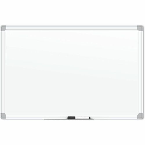 U Brands White Aluminum Framed Magnetic Porcelain Steel Board, 72" X 47" - 72" (6 ft) Width x 47" (4 ft) Height - White Porcelain Steel Surface - White Aluminum Frame - Rectangle - Horizontal/Vertical - 1
