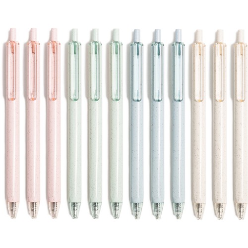 U Brands Eco Line Pastel Speckle Gel Ink Pens, 12 Count - 0.7 mm Pen Point - Gel-based - Pastel Barrel - 12
