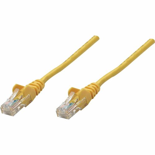 Intellinet Network Patch Cable, Cat5e, 3m, Yellow, CCA, U/UTP, PVC, RJ45, Gold Plated Contacts, Snagless, Booted, Lifetime Warranty, Polybag - 10 ft Category 5e Network Cable for Network Device, Switch, Modem, Router, Patch Panel, Wall Outlet - First End: