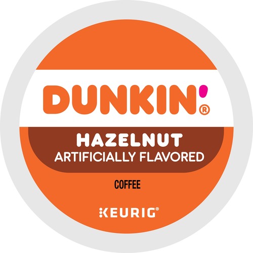 Dunkin'® K-Cup Hazelnut Coffee - Compatible with Keurig Brewer - Medium - 22 / Box