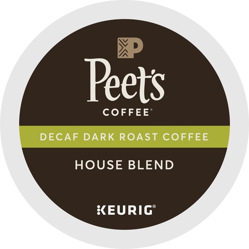 Peet's Coffee® K-Cup House Blend Decaf Coffee - Compatible with Keurig Brewer - Dark - 22 / Box