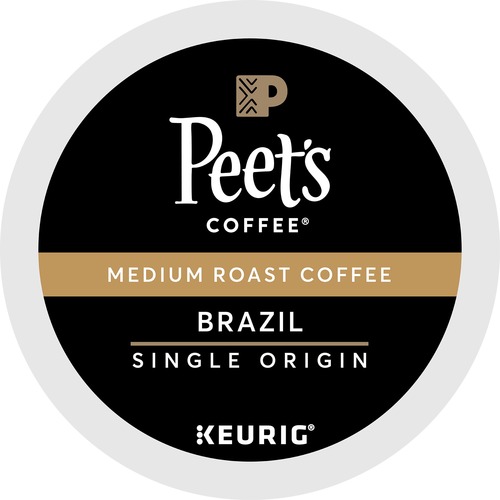 Peet's Coffee® K-Cup Brazil Coffee - Compatible with Keurig Brewer - Medium - 22 / Box