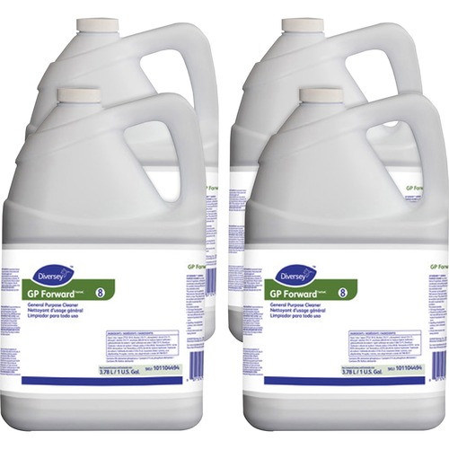 Diversey GP Forward General Purpose Cleaner - Concentrate - 128 fl oz (4 quart) - Citrus Scent - 4 / Carton - Versatile, Rinse-free, Kosher - Clear Green
