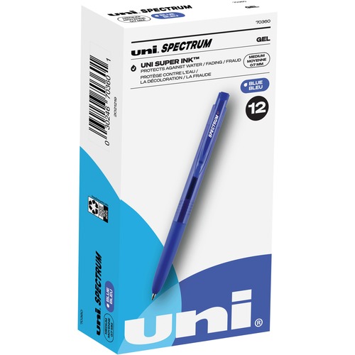 uni® Spectrum Gel Pen - Medium Pen Point - 0.7 mm Pen Point Size - Blue Gel-based Ink - 1 Dozen