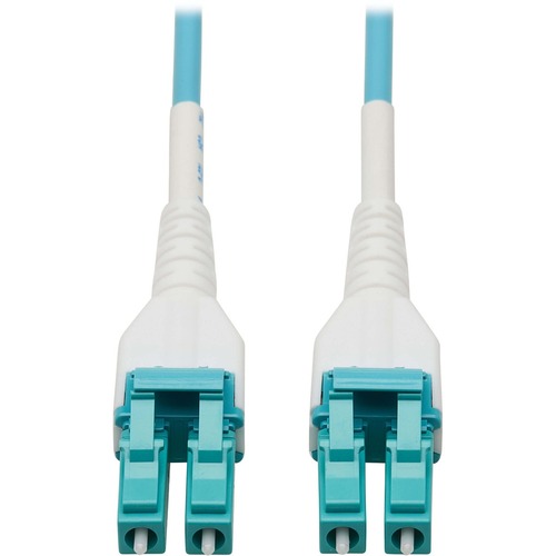 Tripp Lite Fiber Cable 100G MMF Duplex 50/125 OM4 LC/LC Armored Aqua 30M - 98.43 ft Fiber Optic Network Cable for Network Device, Patch Panel, Switch - First End: 2 x LC Male Network - Second End: 2 x LC Male Network - 100 Gbit/s - LSZH, OFNR - 50/125 &mi