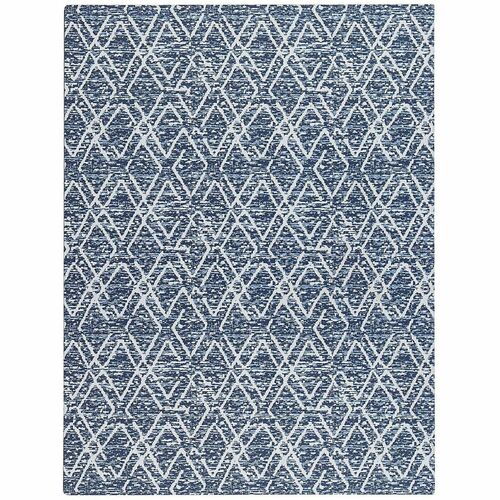 Realspace® Designer Chair Mat, 36"W x 48"D, Blue/Ivory - Hard Floor, Chair - 48" Length x 36" Width x 0.370" Thickness - Rectangular - Polyester - Blue, Ivory - 1 Each
