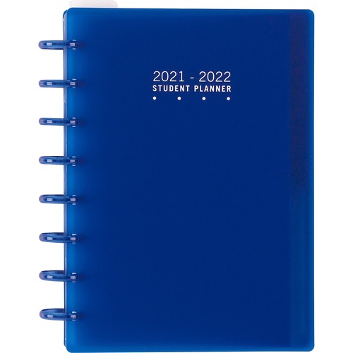 TUL Discbound Weekly/Monthly Student Planner, Junior Size, Blue, July 2021 To June 2022 - Weekly, Monthly - 12 Month - July 2021 - June 2022 - 1 Week, 1 Month Double Page Layout - 6 3/8" x 8 3/4" White Sheet - Discbound - Blue - Plastic, Paper - Blue Cove