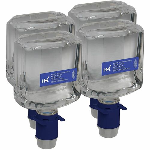 Highmark® Antibacterial Foam Hand Sanitizer Refill For Manual Dispensers, Unscented, 33.9 Oz, Case Of 4 Bottles - Fragrance-free Scent - 33.9 fl oz (1002.5 mL) - Cartridge Dispenser - Hand - Moisturizing - Clear - Anti-bacterial, Moisturizing, Unscent