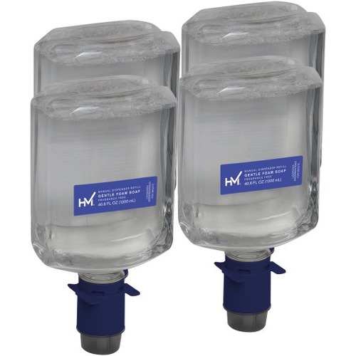 Highmark® Gentle Foam Soap Refill for Manual Dispensers, 40.5 Oz, Case Of 4 - 40.6 fl oz (1200 mL) - Cartridge Dispenser - Commercial - Moisturizing - Clear - Dye-free, Fragrance-free, pH Balanced, Anti-irritant - 4 / Case
