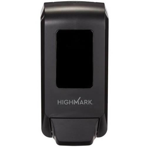 Highmark® Manual Soap & Sanitizer Dispenser, Black - Manual - 1.06 quart Capacity - Durable, Adjustable, Hygienic, Push Button, Site Window, Refillable - Black - 1Each