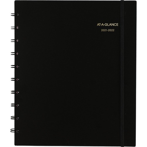 At-A-Glance Move-A-Page Academic 2021-2022 Weekly Monthly Appointment Book Planner, Black, Large, 9" x 11" - Large Size - Academic - Julian Dates - Weekly, Monthly - July 2021 - June 2022 - Quarter-hourly, 7:00 AM to 8:45 PM - Monday - Friday, 7:00 AM to 