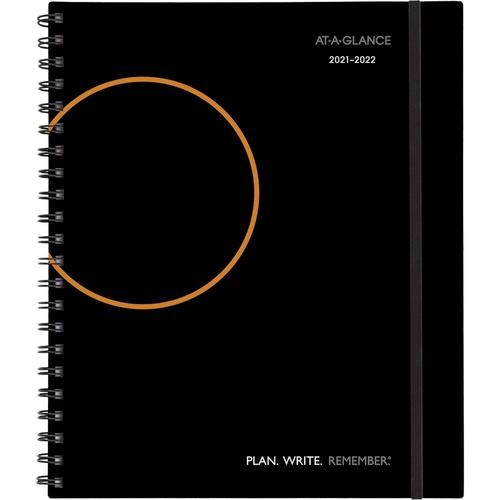 At-A-Glance Plan.Write.Remember. Academic 2021-2022 Weekly Monthly Appointment Book Planner, Black, Large, 8 3/4" x 11" - Large Size - Academic - Julian Dates - Weekly, Monthly - July 2021 - June 2022 - Hourly, 7:00 AM to 6:00 PM - 1 Week, 1 Month Double 