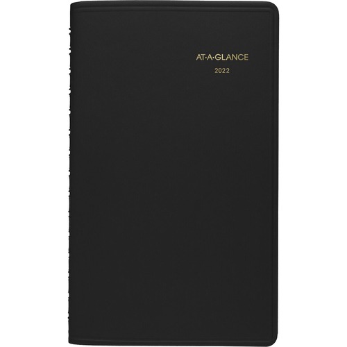 At-A-Glance 2022 Weekly Appointment Book Planner, Black, Small, 5" x 8" - Small Size - Julian Dates - Weekly - 12 Month - January 2022 - December 2022 - Hourly, 8:00 AM to 5:00 PM - Monday - Friday - 2 Week Double Page Layout - 5" x 8" White Sheet - Twin 