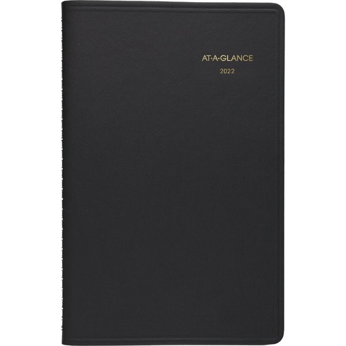 At-A-Glance 2022 Weekly Appointment Book Planner, Black, Small, 5" x 8" - Small Size - Julian Dates - Weekly - 12 Month - January 2022 - December 2022 - Hourly, 8:00 AM to 5:00 PM - Monday - Friday - 1 Week Double Page Layout - 5" x 8" White Sheet - Twin 