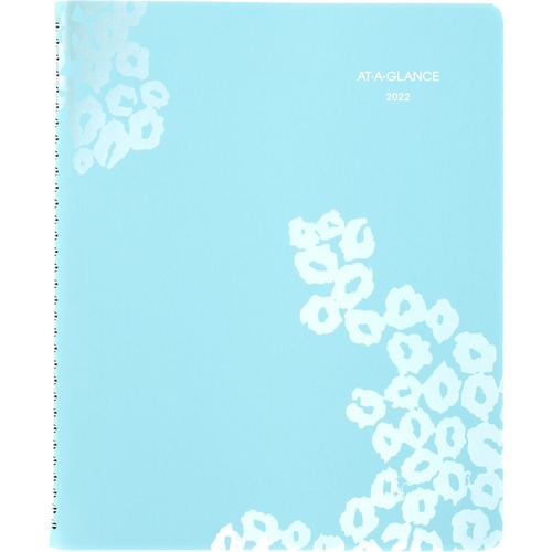 At-A-Glance Wild Washes 2022 Weekly Monthly Appointment Book Planner, Teal, Large, 8 1/2" x 11" - Large Size - Julian Dates - Weekly, Monthly - 13 Month - January 2022 - January 2023 - Hourly, 8:00 AM to 5:00 PM - Weekly - 1 Week, 1 Month Double Page Layo