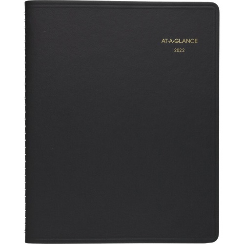 At-A-Glance 2022 Weekly Appointment Book Planner, Black, Medium, 7" x 8 3/4" - Medium Size - Julian Dates - Weekly - 13 Month - January 2022 - January 2023 - Hourly, 7:00 AM to 5:30 PM - Saturday - 1 Week Double Page Layout - 7" x 8 1/4" White Sheet - Twi