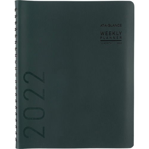 At-A-Glance Contemporary 2022 Weekly Monthly Planner, Forest, Large, 8 1/4" x 11" - Large Size - Julian Dates - Monthly, Weekly - 12 Month - January 2022 - December 2022 - Half-hourly, 8:00 AM to 5:30 PM - Monday - Friday - 1 Month, 1 Week Double Page Lay