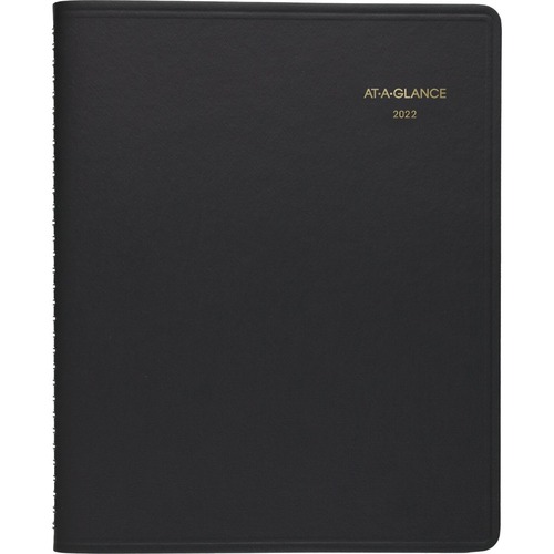 At-A-Glance 24-Hour 2022 Daily Appointment Book Planner, Black, Large, 8 1/2" x 11" - Large Size - Personal/Business - Julian Dates - Hourly, Monthly - 12 Month - January 2022 - December 2022 - Hourly, 12:00 AM to 11:00 PM - Hourly, Monday - Sunday - 1 Da