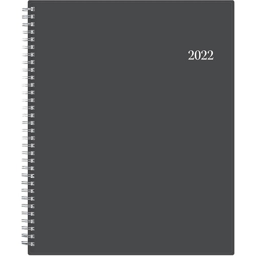 Blue Sky 2022 Passages 8.5 x 11 Appointment Book - Professional - Weekly, Monthly - 12 Month - January 2022 - December 2022 - 7:00 AM to 9:00 PM Quarter-hourly - 1 Week, 1 Month Double Page Layout - 8 1/2" x 11" Sheet Size - Twin Wire - Poly - Charcoal Co