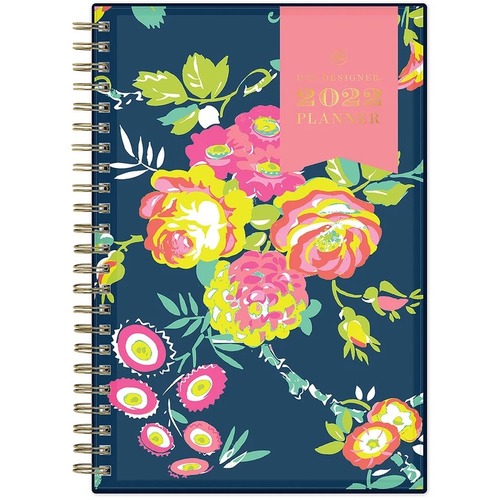 Day Designer 2022 Peyton Navy 5x8 Weekly Planner - Small Size - Weekly, Monthly - 12 Month - January 2022 - December 2022 - 1 Week, 1 Month Double Page Layout - 5" x 8" Sheet Size - Twin Wire - Multicolor - Peyton Navy CoverFlexible Clear Pocket Cover, Do