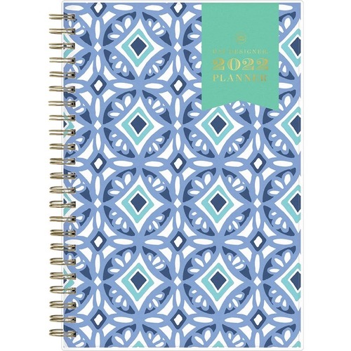 Day Designer 2022 Tile 5 x 8 Weekly Monthly Planner - Small Size - Professional - Weekly, Monthly - 12 Month - January 2022 - December 2022 - 1 Week, 1 Month Double Page Layout - 5" x 8" White Sheet - Twin Wire - Poly - Frosted CoverPocket, Flexible Cover