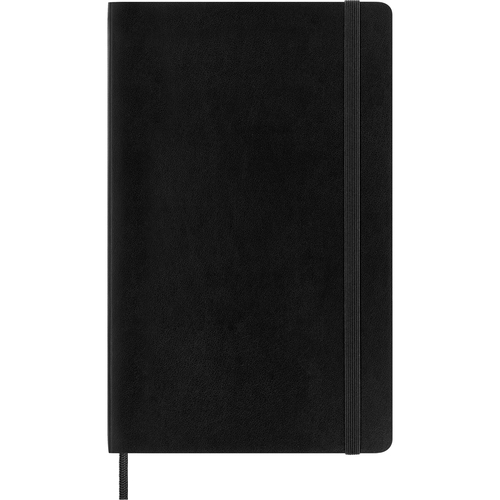Moleskine Classic Planner - Yearly, Monthly, Weekly - 12 Month - January 2022 - December 2022 - 1 Week Double Page Layout - 7 1/2" x 9 3/4" Ivory Sheet - Book Bound - Elastic - Black - Paper - 0.6" Height x 5.3" Width - Rounded Corner, Ribbon Marker, Reus