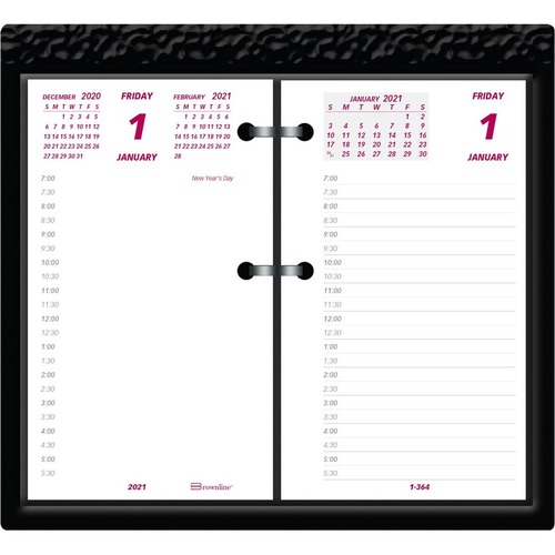 Brownline Refill 2022 for Daily Calendar Pad C2S - Daily - 12 Month - January 2022 - December 2022 - 7:00 AM to 5:30 PM - Hourly - 1 Day Double Page Layout - Desk - 6" Height x 3.5" Width - Appointment Schedule