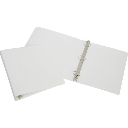 SKILCRAFT® 3-Ring Poly Binder - 1 1/2" Binder Capacity - Letter - 8 1/2" x 11" Sheet Size - 3 Ring(s) - Fastener(s): Round Ring - Polyethylene - White - Recycled - Flexible, Durable, Lightweight, Grease Resistant, Scuff Resistant