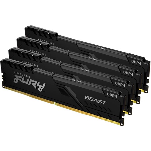 Kingston FURY Beast 32GB (4 x 8GB) DDR4 SDRAM Memory Kit - 32 GB (4 x 8GB) - DDR4-2666/PC4-21333 DDR4 SDRAM - 2666 MHz - CL16 - 1.20 V - 288-pin - DIMM - Lifetime Warranty
