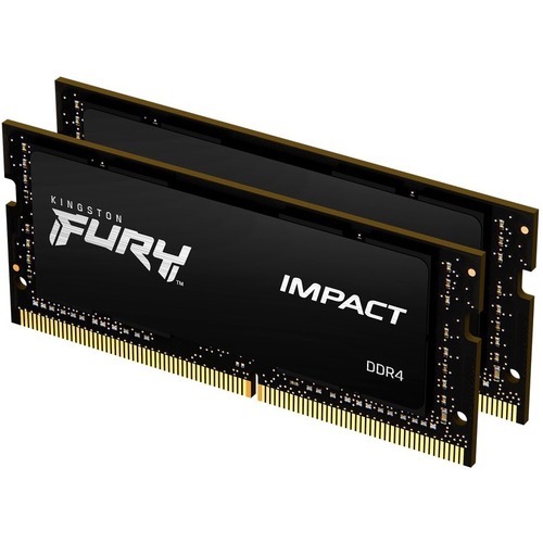 Kingston FURY Impact 32GB (2 x 16GB) DDR4 SDRAM Memory Kit - For Notebook - 32 GB (2 x 16GB) - DDR4-2666/PC4-21333 DDR4 SDRAM - 2666 MHz - CL16 - 1.20 V - 260-pin - SoDIMM - Lifetime Warranty