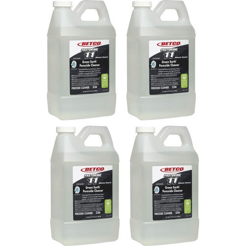 Betco Green Earth Peroxide Cleaner - FASTDRAW 11 - Concentrate - 67.6 fl oz (2.1 quart) - Fresh Mint Scent - 4 / Carton - Clear