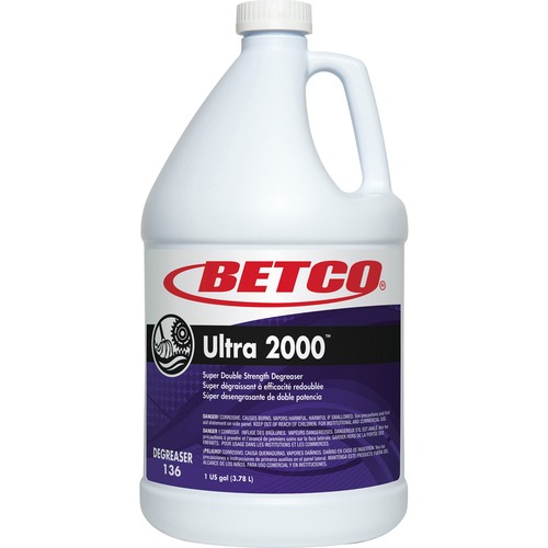 Betco Ultra 2000 Super Degreaser - Concentrate - 128 fl oz (4 quart) - Cherry Almond Scent - Non-flammable, Petroleum Free - Green - 4 / Carton