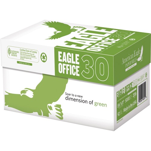 Central National-Gottesman Eagle Office 30 Copy Paper - 92 Brightness - Letter - 8 1/2" x 11" - 10 / Carton - Sustainable Forestry Initiative (SFI) - Eco-friendly, Elemental Chlorine-free, Acid-free