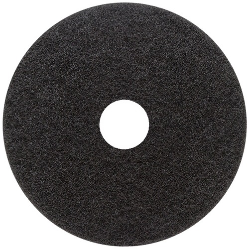 Genuine Joe Black Floor Stripping Pad - 5/Carton - Round x 18" Diameter - Stripping - 175 rpm to 350 rpm Speed Supported - Heavy Duty, Resilient, Flexible, Long Lasting - Fiber - Black