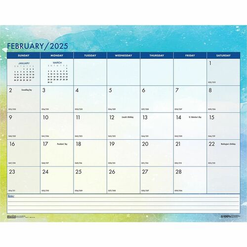 House of Doolittle Cosmos Monthly Wall Calendar - Julian Dates - Monthly - 12 Month - January 2024 - December 2024 - Spiral Bound - Multi - Paper - 12" Height x 15" Width - Reference Calendar, Printed, Dated Planning Page, Daily Block, Holiday Listing, No