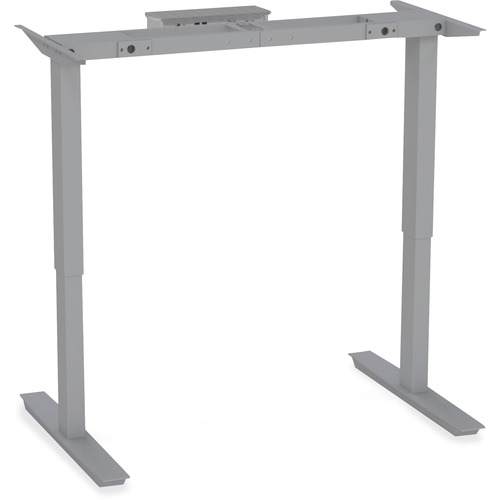 Safco ML-Series Table Base - Silver Metallic, Powder Coated Base - 2 Legs - Adjustable Height - 28" to 47.60" Adjustment - Assembly Required - 1 Each