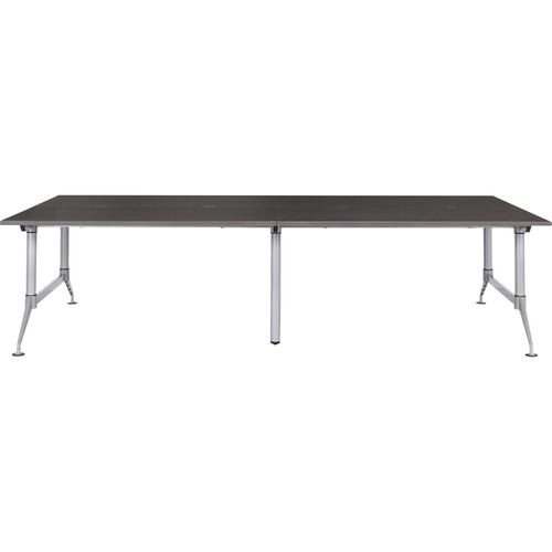 Safco EVEN 4-Person Dual-sided Workstation - Textured Drift Wood Rectangle Top - Powder Coated Silver Base - 6 Legs - 200 lb Capacity - 10 ft Table Top Width x 48" Table Top Depth x 1" Table Top Thickness - 29" Height - Assembly Required - Thermofused Lam
