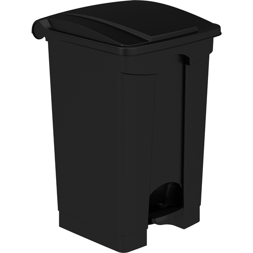 Safco Plastic Step-on Waste Receptacle - 12 gal Capacity - Foot Pedal, Lightweight - 23.8" Height x 15.8" Width x 16" Depth - Plastic - Black - 1 Carton