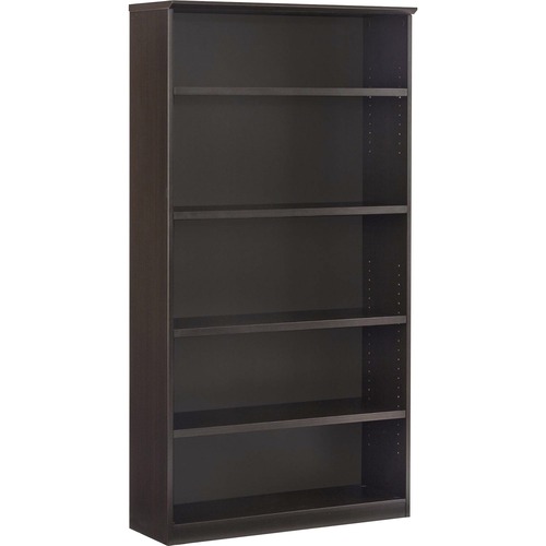 Safco Medina Mocha Laminate Office Unit - 1" Shelf, 36" x 13"68" Bookshelf - 5 Shelve(s) - Beveled Edge - Material: Medium Density Fiberboard (MDF) - Finish: Mocha Laminate - Durable - For Office