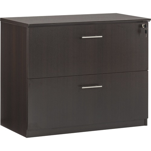 Safco Medina Mocha Laminate Office Unit - 1" Work Surface, 36" x 20"29.5" Lateral File, 0" Table Top, 11.9"9.1" Drawer - File Drawer(s) - Beveled Edge - Material: Medium Density Fiberboard (MDF) - Finish: Mocha Laminate - Durable - For Office