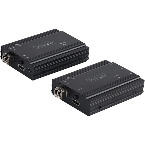 StarTech.com 4K HDMI KVM Extender over Fiber, HDMI Video & USB over Fiber, up to 984ft/300m (MultiMode), 10G MMF SFP+ Modules - HDMI and USB KVM extender kit controls a KVM switch/console or PC using fiber optic cable up to 984ft (multimode) or 1640ft (si