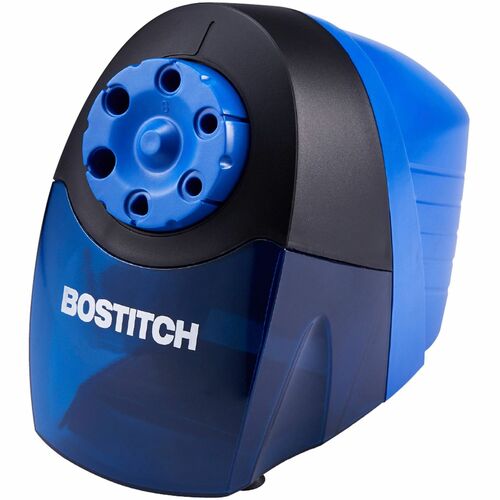 Bostitch QuietSharp? Antimicrobial Classroom Electric Pencil Sharpener - 6 Hole(s) - Helical - Blue - 1 Each
