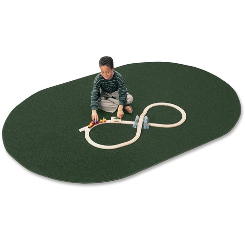 Carpets for Kids Mt. St. Helens Carpet Rug - Floor Rug - 90" Length x 12 ft Width - Oval - Emerald - Nylon, Yarn