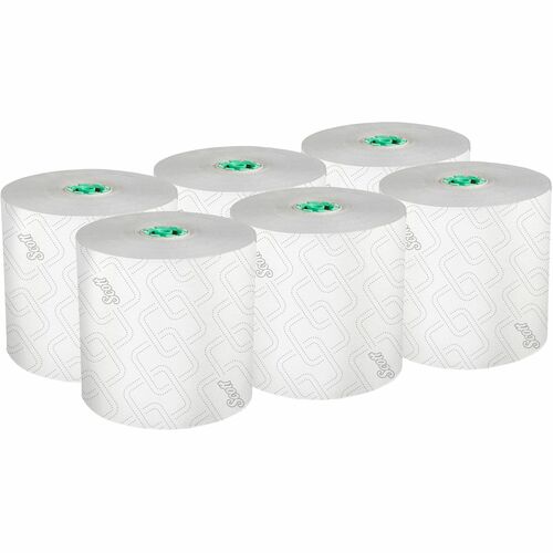 Scott Pro High-Capacity Hard Roll Towels with Elevated Design and Absorbency Pockets - 1.75" Core - White - Paper - 6 / Carton