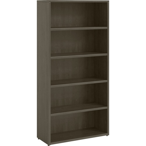 Lorell Prominence 2.0 Bookcase - 34" x 12"69" , 1" Top, 0.1" Edge - 5 Shelve(s) - 4 Adjustable Shelf(ves) - Material: Particleboard - Finish: Gray Elm